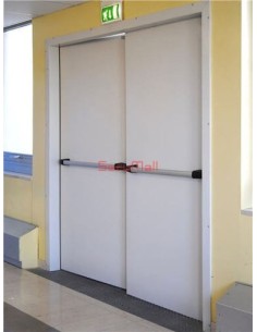 Porte coupe feu 1 heure grise 2 vantaux 1590(800+790) x 2150