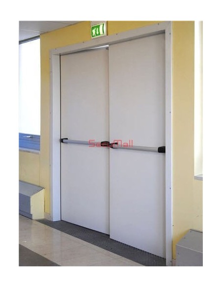 Porte coupe feu 1 heure grise 2 vantaux 1770(890+880) x 2150