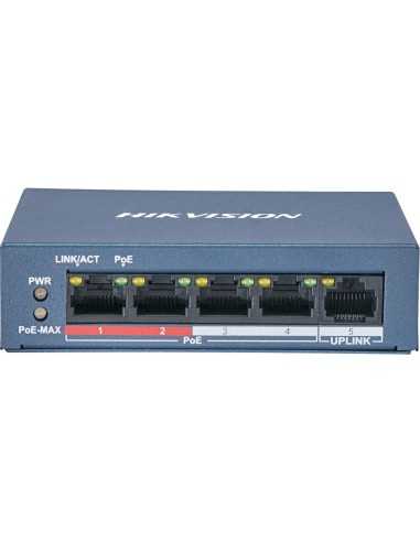 Vidéophones - SHD-DS-3E0105P-E - Switch 5 ports POE HikVision - SecuMall Maroc