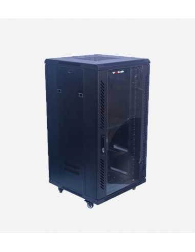 Armoire informatique 22U-2V-80C 600x800x1200 avec 2 étagères et 2 ventilateurs