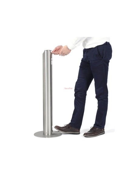 Colonne de désinfection des mains sans contact inox | SecuMall